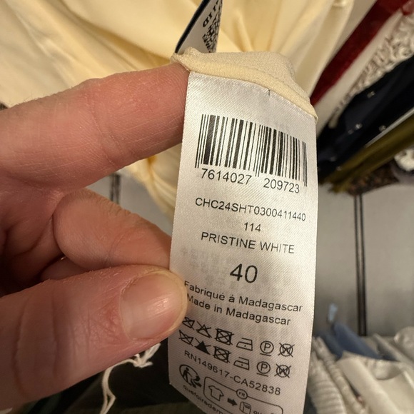 Chloe Silk Flutter Sleeve Top in Pristine White size EU40 US 8-10 - Picture 8 of 8